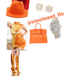 Mesh orange peel dress